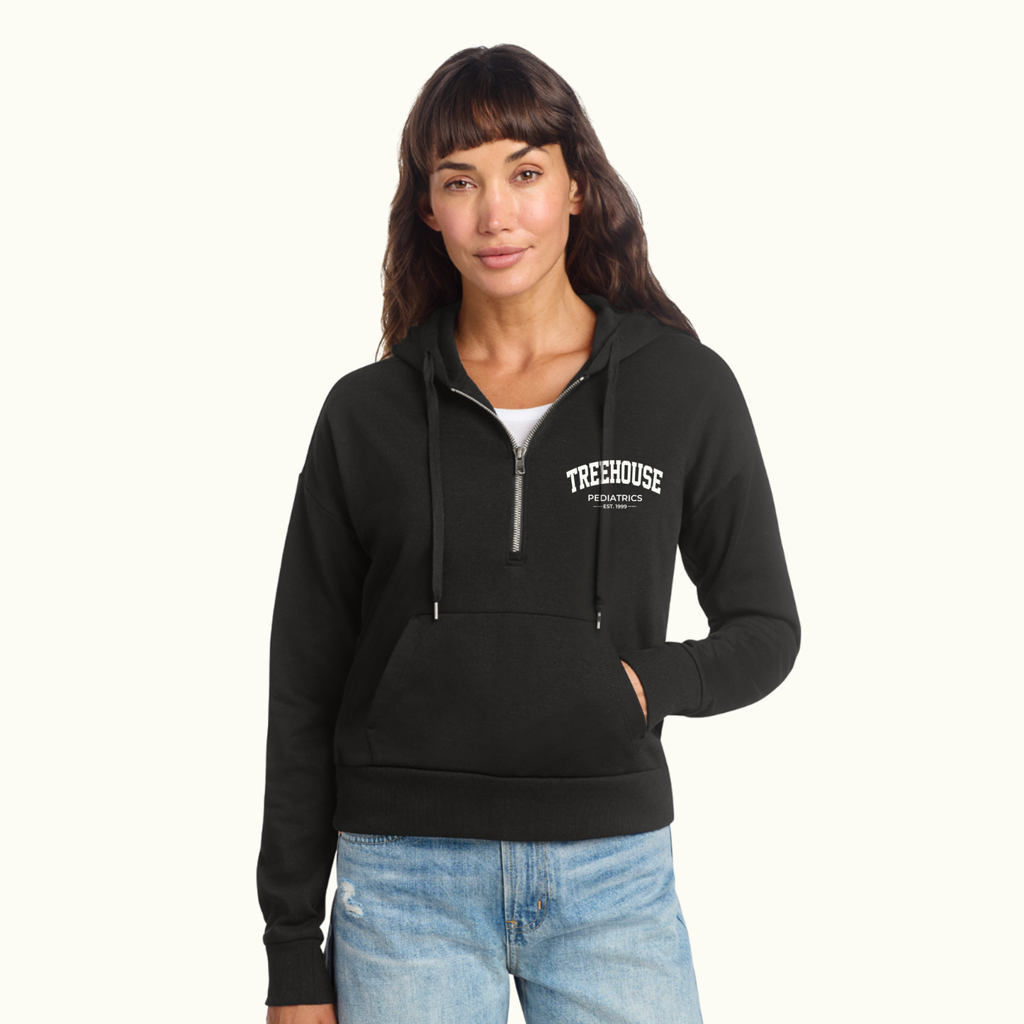 Treehouse- Women's Tri Fleece 1/2 Zip  Hoodie Sweatshirt